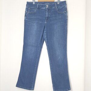 Denver Hayes Women's Blue Pockets Mid-Rise Casual Fit Straight Leg Denim Jean